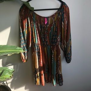 Pure Energy floral dress with long sleeve